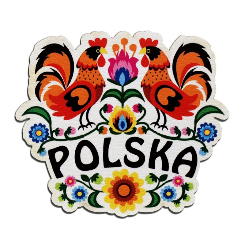 Magnes Koguty Łowickie Polska, brązowy