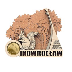 Magnes drewniany Inowrocław Park Solankowy i Wiewiórka