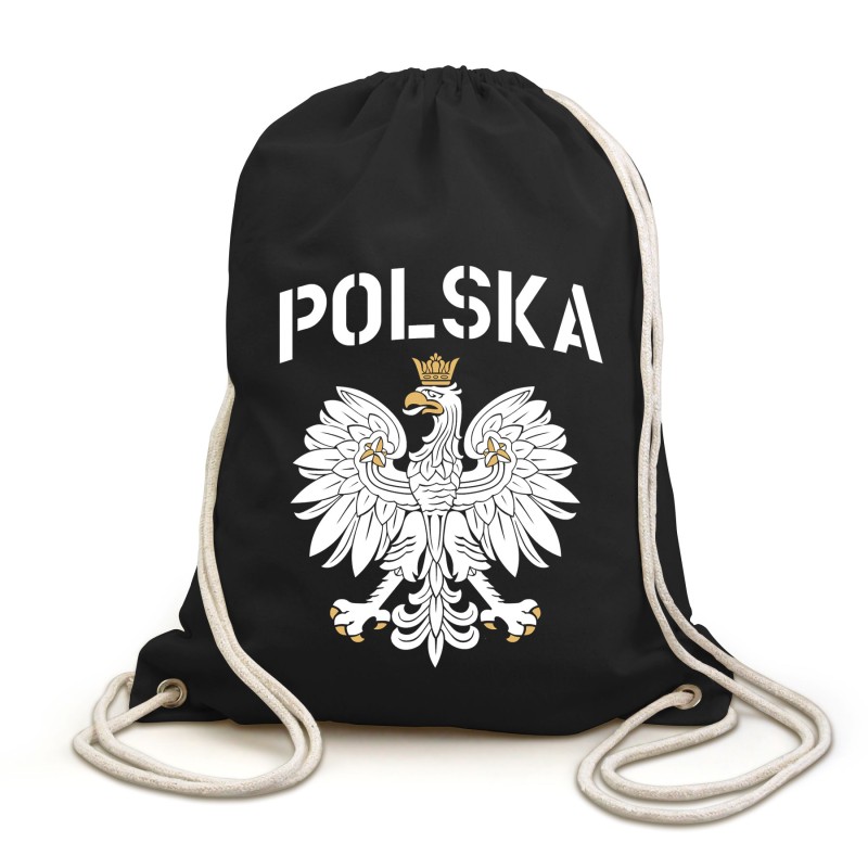 Plecak Worek Orzeł Polska, czarny