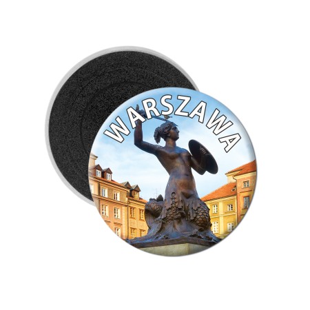 Magnes Okrągły Pamiątka Warszawa Syrenka