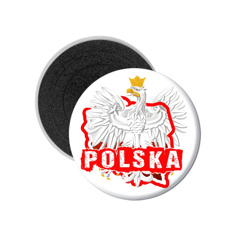 Magnes Okrągły Orzeł Kontur Polski